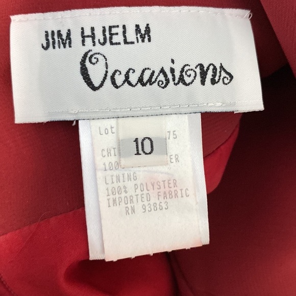 Jim Hjelm - Occasions - Burgundy Chiffon Knee Length Dress - Size 10 - Picture 8 of 10